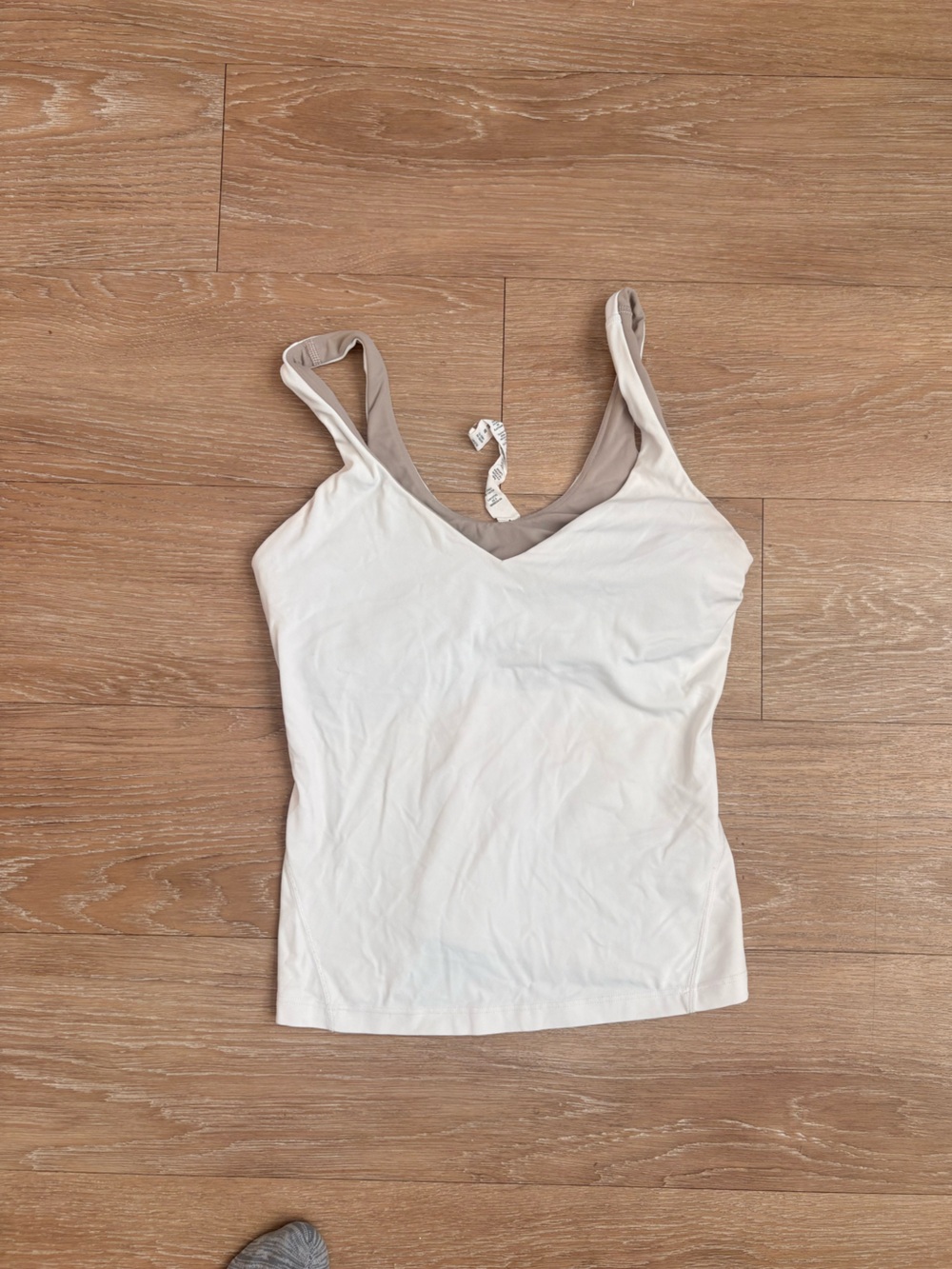 lululemon athletica White Tank with Taupe Trim